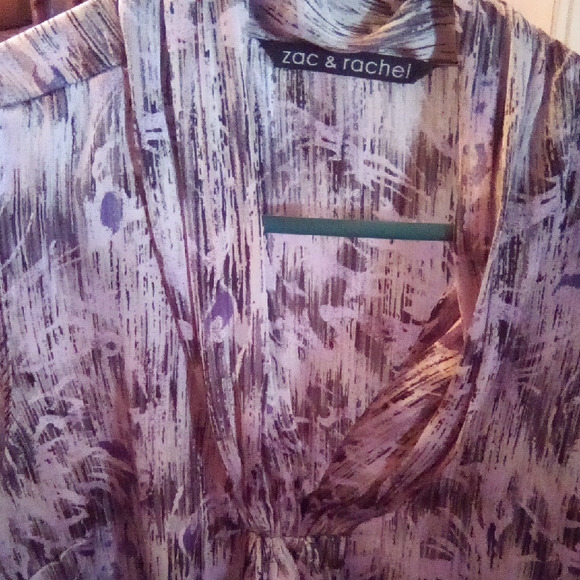 Zac & Rachel Women's Purple Patterned Blouse - Picture 1 of 14